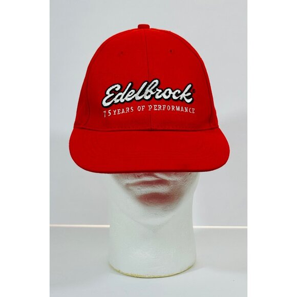 Edelbrock Carburetors Red Baseball Hat Cap 75 Years Of Performance Adjustable - Picture 4 of 11